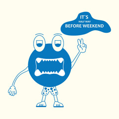 vintage character for poster and sticker design.interesting concept