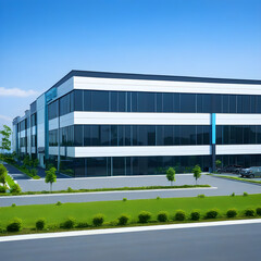Obraz premium Modern commercial building located in industrial park