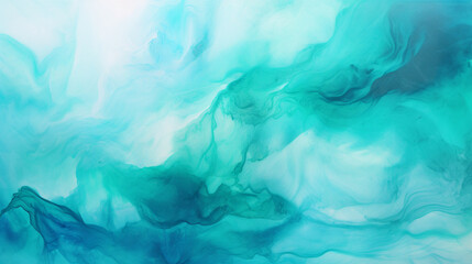 Fototapeta premium Marble watercolor paint background by teal color blue and green with liquid fluid texture for background