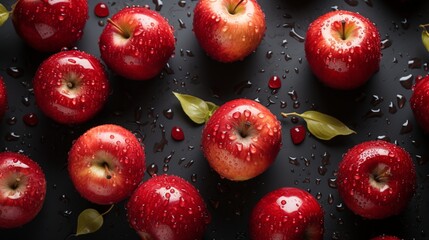 Apple red fruit seamless pattern organic vegetable tile