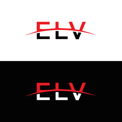 ELV logo. E L V design. White ELV letter. ELV, E L V letter logo design. Initial letter ELV letter logo set, linked circle uppercase monogram logo. E L V letter logo vector design.