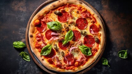 Delicious and aromatic Italian pizza