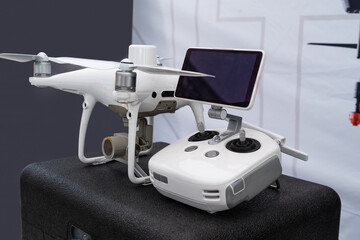 Industrial drone with remote controller.