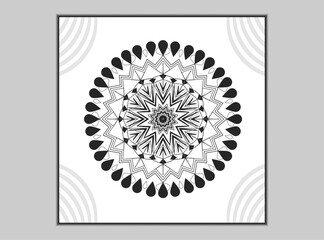 Clean and simple mandala design with abstract shape.