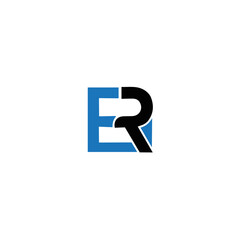 ER logo. E R design. White ER letter. ER, E R letter logo design. Initial letter ER letter logo set, linked circle uppercase monogram logo. E R letter logo vector design.