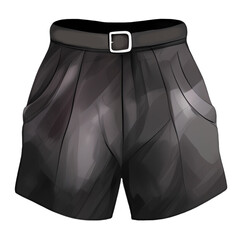 black shorts ,Watercolor fashion illustration