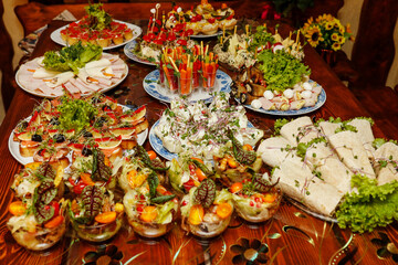 table with food and snacks of Georgian cuisine