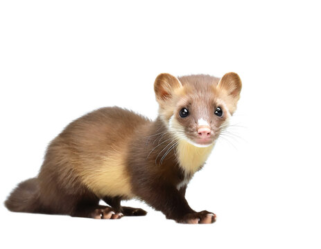 Baby marder isoliert auf wei&szlig;em Hintergrund, Freisteller