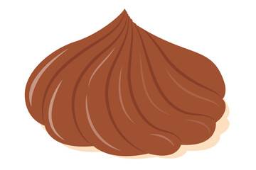 Chocolate cream, cocoa butter, whipped cream, milk chocolate, pastry and desserts. Vector illustration
