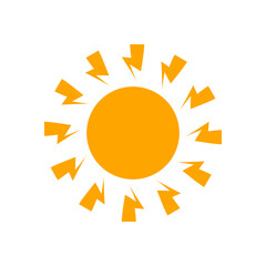 Sun icon vector. Summer logo illustration isolated on white background.