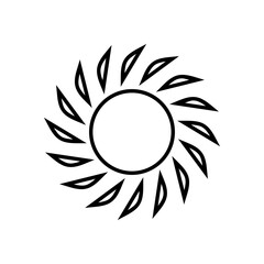 Sun icon line vector. Sunbeam logo illustration isolated on white background.