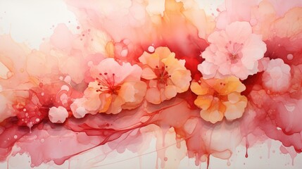 An abstract background with a lush display, Peach Fuzz evolves into a garden of abstract blooms, symbolizing the growth and vitality of the color of the year 2024