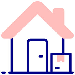 delivery to door filled outline vector icon