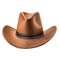 brown cowboy hat isolated on transparant - obrazy, fototapety, plakaty