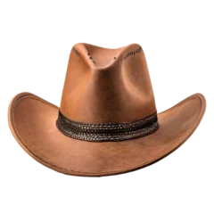 Poster brown cowboy hat isolated on transparant © New2023