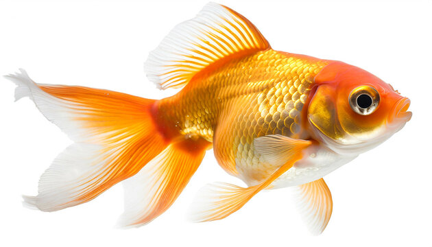 Goldfisch isoliert auf wei&szlig;em Hintergrund, Freisteller 