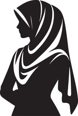 hijab style standing pose female vector
