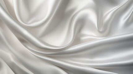 Fototapeta premium Light pale tender silver white silk satin, copy space, 16:9