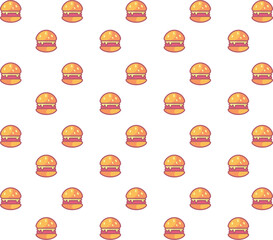 Colorful Burger seamless pattern design 