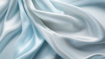 Obraz premium Light pale tender blue white silk satin, copy space, 16:9
