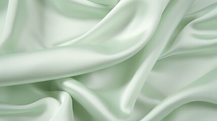 Light pale tender green white silk satin, copy space, 16:9