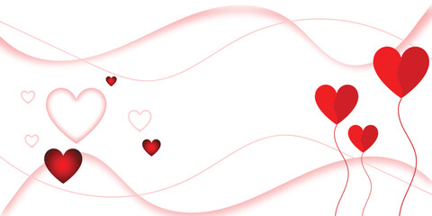 Romantic paper style heart greeting card background