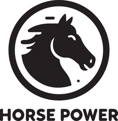 Horse Face Logo vector black color silhouette, isolated white background