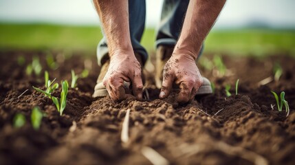 In the palms of a farmer's hands lies the promise of a bountiful future, as they tend to the land with love and expertise.