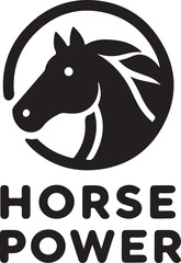 Horse Face Logo vector black color silhouette, isolated white background