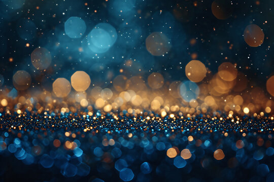 abstract glitter background lights blue gold
