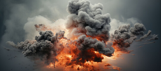 fire smoke bomb explosion, gas, burn 18 - obrazy, fototapety, plakaty