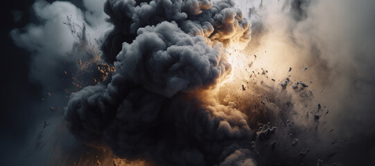 fire smoke bomb explosion, gas, burn 13 - obrazy, fototapety, plakaty