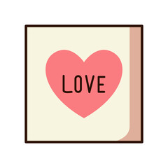 love sign symbol on a rectangular shape vector illustration template design