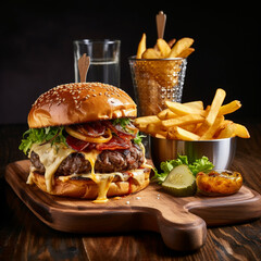 A mouthwatering burger with perfectly melted cheese