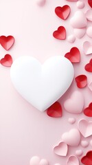 Valentines sale banner template. Valentines day store discount promotion with white space for text and hearts elements