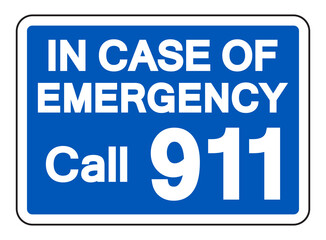 Call 911 In Case Of Emergency Symbol Sign, Vector Illustration, Isolate On White Background Label. EPS10