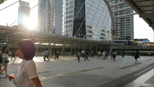 Time lapse of Asian people at CBD