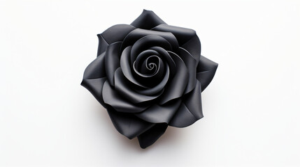 Top view of Black Rose  lower on a white background