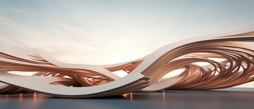 3D render of abstract parametric architecture