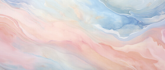 Fototapeta na wymiar A blend of soft pastel colors swirled in a marble-like texture.