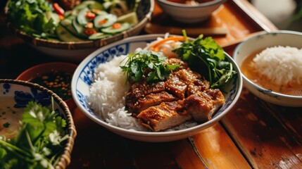 Bun Cha Ha Noi, traditional Vietnamese food