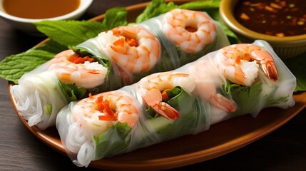 Fresh Shrimp Spring Rolls Vietnamese food