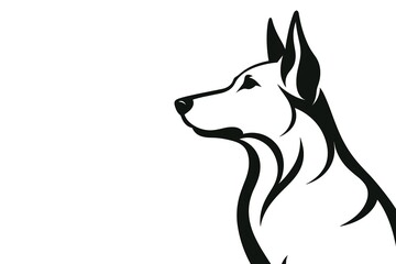 dog portrait line art illustration