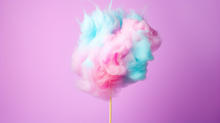 tasty cotton candy on color background - obrazy, fototapety, plakaty
