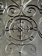 Wrought iron ornament on a window