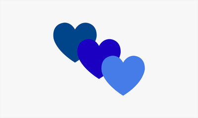 Blue love heart shape design isolated vector 