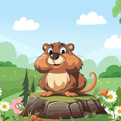Obraz na płótnie Canvas Happy groundhog day wishes images