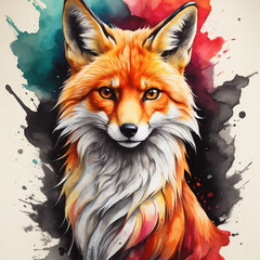 Fototapeta premium red fox cartoon