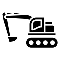 Excavator Icon Element For Design