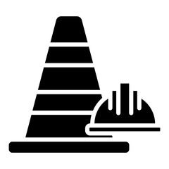 Construction Cone Icon Element For Design